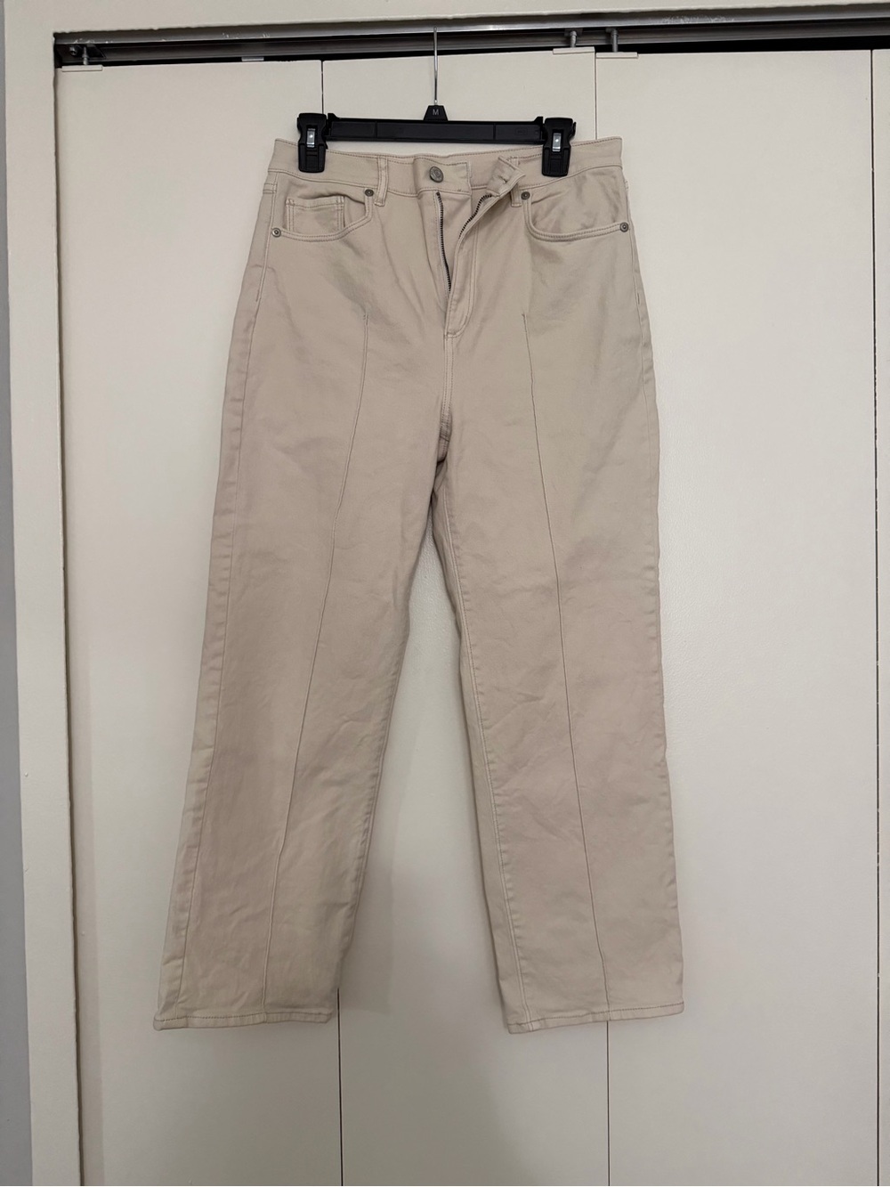 LOFT Straight Leg Jeans in Light Beige